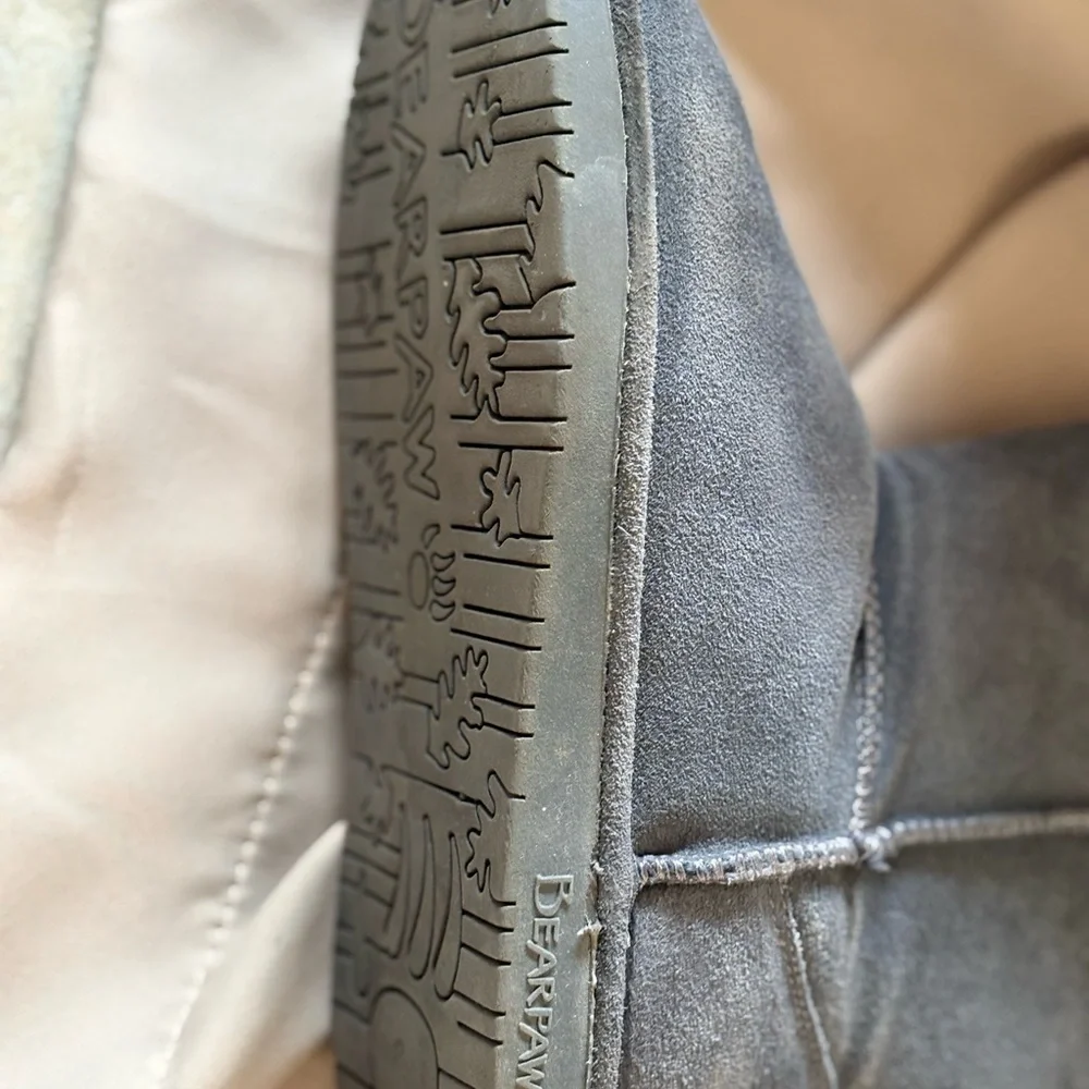 BearPaw Women's Short Suede Winter Boots in Gray - Picture 6 of 6